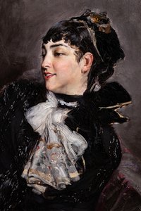 La condesa de Rasty en el sofá, detalle de Giovanni Boldini