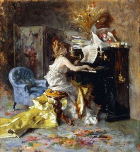 Mujer en un Piano de Giovanni Boldini