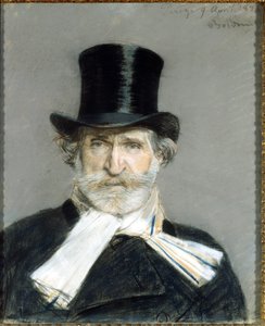 Retrato de Giuseppe Verdi en 1886. Dibujo de Giuseppe Boldini. Roma. Galleria D