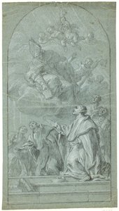 Monjes agustinos recibiendo la regla de su orden de San Agustín de Giovanni Bonati
