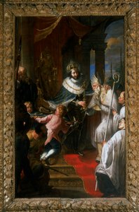 San Luis de Francia entregando la Santa Espina al Beato Bartolomé de Breganze de Giovanni Carboncino