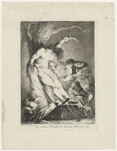 San Sebastián cuidado por Santa Irene La tenera pietade in donna alberga (título sobre objeto) de Giovanni David
