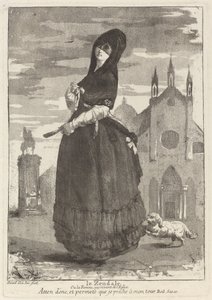 La zendale (Mujer con capucha, o la mujer que regresa de la iglesia) de Giovanni David