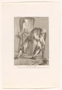 El bebedor de café enmascarado y el peluquero cansado De vermoeide pruikenmaker Le Perruquier (título sobre objeto) Retratos de buzos (título de la serie) de Giovanni David