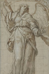 Ángel de pie sosteniendo un pergamino, ca. 1614 de Giovanni Domenico Caresana