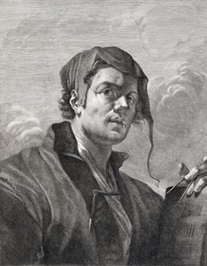 Gerrit van Honthorst (1590-1656), grabado por Cosimo Mogalli (1667-1730) de Giovanni Domenico Ferretti