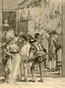 Una tienda con productos ahumados, 1791, 1928 de Giovanni Domenico Tiepolo