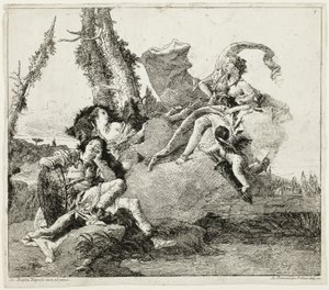 Armida encuentra al Rinaldo dormido de Giovanni Domenico Tiepolo