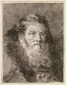 Hombre con la cabeza descubierta vuelto hacia la derecha de Giovanni Domenico Tiepolo