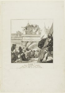 Cristo es condenado a muerte, placa uno del Vía Crucis de Giovanni Domenico Tiepolo