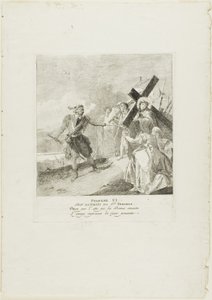 El rostro de Cristo es enjugado por Santa Verónica, lámina seis del Vía Crucis de Giovanni Domenico Tiepolo