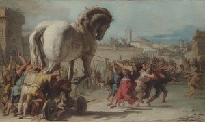 La procesión del caballo de Troya a Troya
