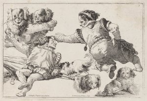 enanos y perros de Giovanni Domenico Tiepolo