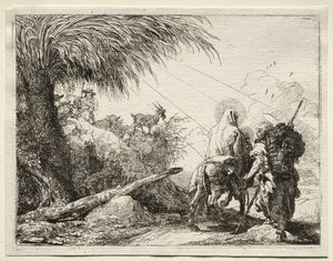 Huida a Egipto: La Sagrada Familia y la palmera de Giovanni Domenico Tiepolo
