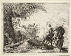 Huida a Egipto: La Sagrada Familia y la palmera de Giovanni Domenico Tiepolo