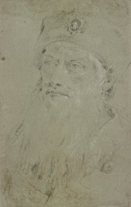 Cabeza de una oriental barbuda de Giovanni Domenico Tiepolo