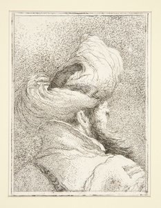 Cabeza de un turco, de la serie Raccolta di Teste, Libro Secondo (Colección de cabezas, libro segundo) de Giovanni Domenico Tiepolo