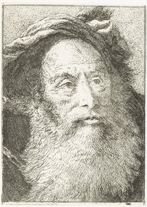 hombre con barba Colección de cabezas (título de la serie) Raccolta di Teste (título de la serie) de Giovanni Domenico Tiepolo
