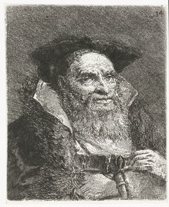 hombre con boina Colección de cabezas (título de la serie) Raccolta di Teste (título de la serie) de Giovanni Domenico Tiepolo