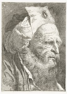 El hombre del sombrero vuelto Colección de cabezas (título de la serie) Raccolta di Teste (título de la serie) de Giovanni Domenico Tiepolo
