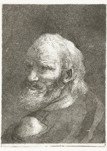 hombre, con, hombro descubierto Colección de cabezas (título de la serie) Raccolta di Teste (título de la serie) de Giovanni Domenico Tiepolo