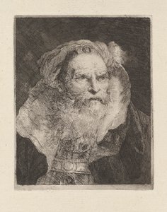 Viejo meditando, de la Raccolta di Teste (Colección de cabezas) de Giovanni Domenico Tiepolo