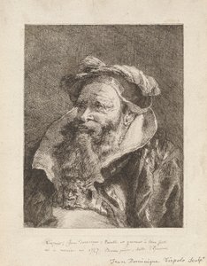 Viejo con barba, de la Raccolta di Teste (Colección de cabezas) de Giovanni Domenico Tiepolo