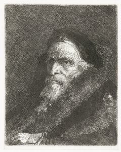 Viejo en abrigo de pieles Colección de cabezas (título de la serie) Raccolta di Teste (título de la serie) de Giovanni Domenico Tiepolo
