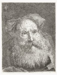 Viejo con barba Colección de cabezas (título de la serie) Raccolta di Teste (título de la serie) de Giovanni Domenico Tiepolo