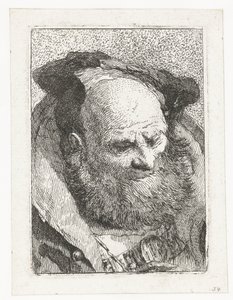 Viejo con barba Colección de cabezas (título de la serie) Raccolta di Teste (título de la serie) de Giovanni Domenico Tiepolo