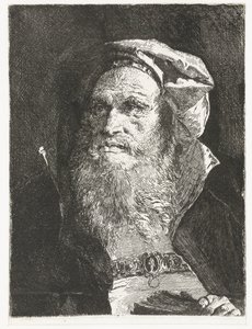 Viejo con barba y libro Colección de cabezas (título de la serie) Raccolta di Teste (título de la serie) de Giovanni Domenico Tiepolo