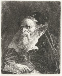 Viejo con libro y lupa Colección de cabezas (título de la serie) Raccolta di Teste (título de la serie) de Giovanni Domenico Tiepolo