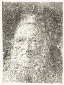 Viejo con sombrero de piel Colección de cabezas (título de la serie) Raccolta di Teste (título de la serie) de Giovanni Domenico Tiepolo