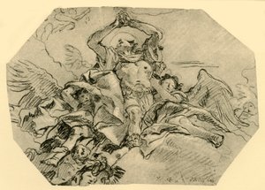 Santo orando rodeado de ángeles, 1762, 1928 de Giovanni Domenico Tiepolo
