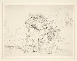 Príamo y compañeras fuera de los muros de Troya de Giovanni Domenico Tiepolo