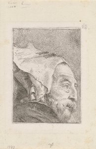 Perfil de un anciano, de la Raccolta di Teste (Colección de cabezas) de Giovanni Domenico Tiepolo