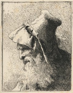 Perfil de un anciano con barba de Giovanni Domenico Tiepolo