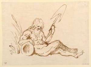 Boceto de un Dios del Río de Giovanni Domenico Tiepolo