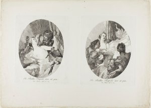 Tarquino y Lucrecia y Cleopatra honrados con regalos de Giovanni Domenico Tiepolo