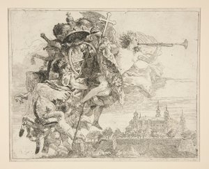 Los brazos de Carl Philipp von Greiffenklau, de la serie Ideas pintorescas sobre la huida a Egipto (Flight into Egypt) de Giovanni Domenico Tiepolo