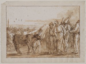 El vendedor de ganado, década de 1790 de Giovanni Domenico Tiepolo