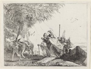 La Sagrada Familia Desembarcando de Giovanni Domenico Tiepolo