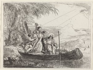 La Madonna, el Niño y los ángeles entrando en el barco de Giovanni Domenico Tiepolo