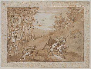 La caza del ciervo, década de 1790 de Giovanni Domenico Tiepolo