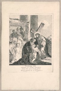 Vía crucis - Estación VIII, Él consuela a las mujeres llorosas de Giovanni Domenico Tiepolo