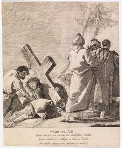 Via crucis - Estación VII. Jesús cae por segunda vez de Giovanni Domenico Tiepolo