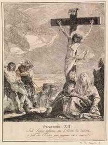 Via crucis - Estación XII. Jesús muere en la cruz de Giovanni Domenico Tiepolo