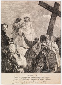 Vía crucis - Estación X. Jesús es despojado de sus vestiduras de Giovanni Domenico Tiepolo