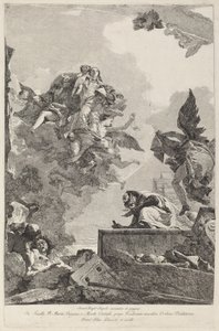 La Virgen del Carmen Apareciendo a San Simón Stock de Giovanni Domenico Tiepolo after Giovanni Battista Tiepolo