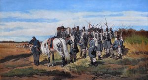 Un reconocimiento militar, explorando, c.1861 (óleo sobre lienzo) de Giovanni Fattori